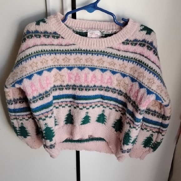 Holiday Time Sweaters - Childs Sweeter Size 4-5. Cozy Pink Patterned Sweater